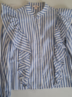 H and M Strippy Ruffle Blouse