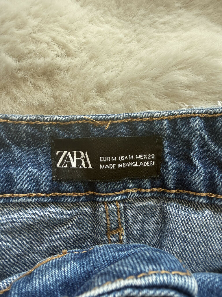 Zara Frayed Denim Skirt