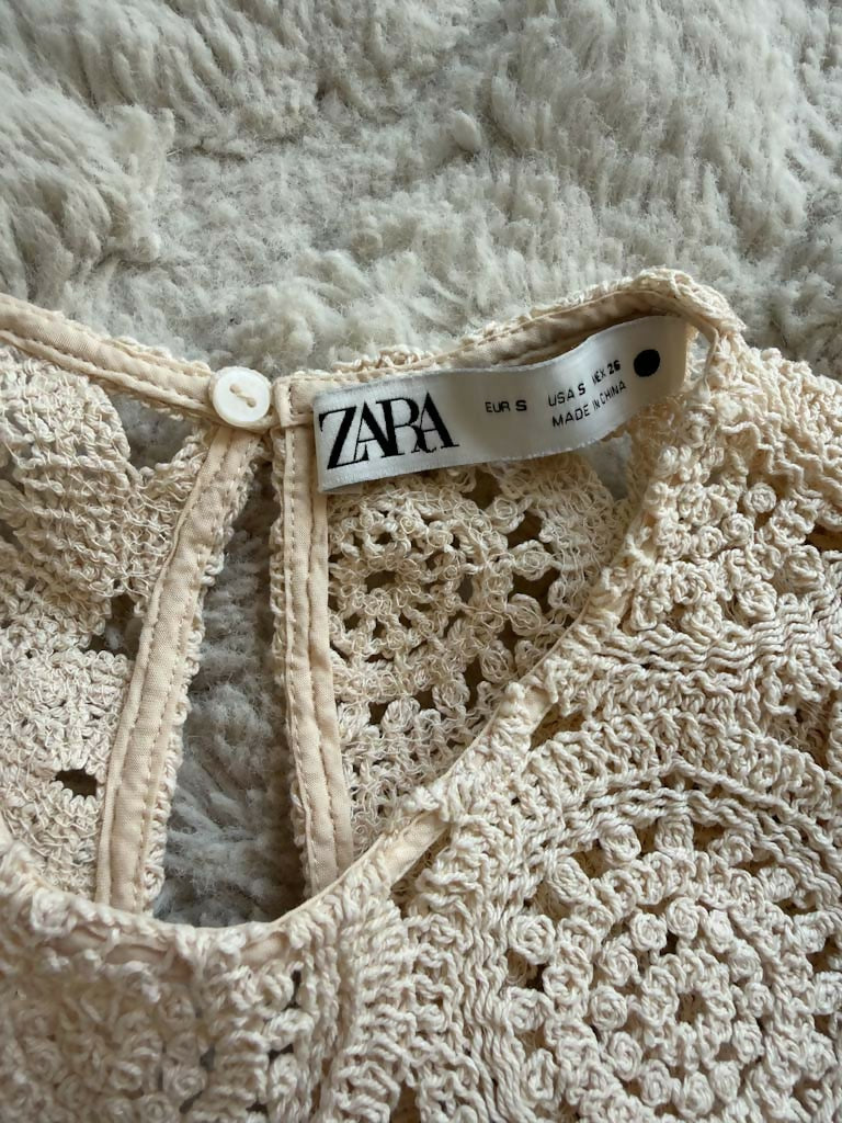 Zara Cream Crochet Top
