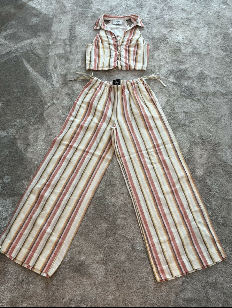 Rita Ora for Primark stripe linen set size xs