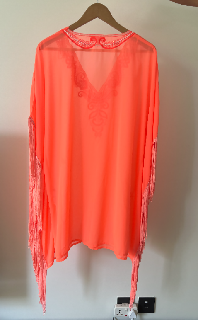 Matthew Williamson Orange Printed Embellished Tunic Top