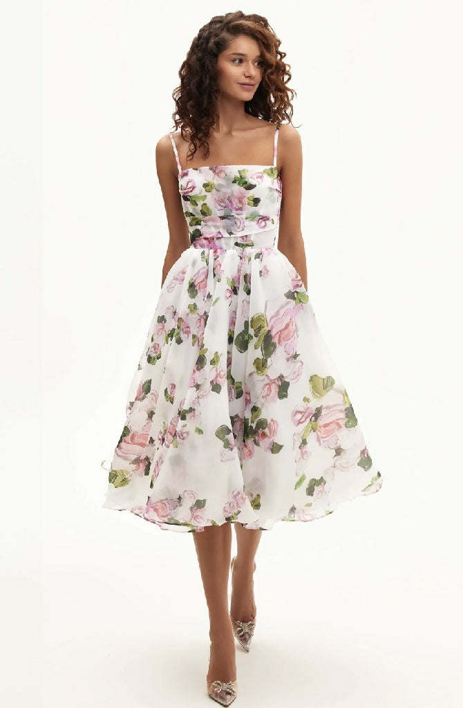 Milla Spagetti Strap Floral MIDI Dress