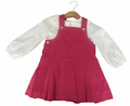 Jacadi pink velvet pinafore dress with blouse size 24months