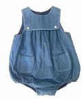 Jacadi Baby romper in lightweight denim 12months