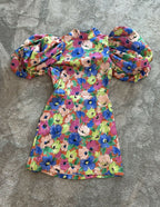 Rotate super glam floral party dress with puff sleeve Size S 8 to 10