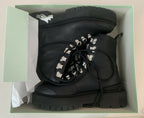 Off-White Off-White Black Leather Hiking Ankle Boots Size 38