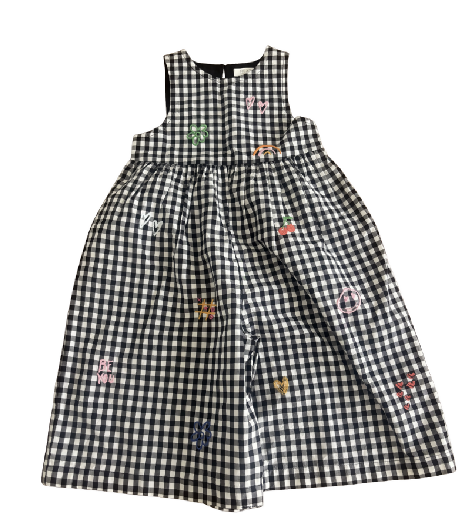 Next Black and White Gingham Sleeveless Playsuit 12months