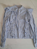 H and M Strippy Ruffle Blouse