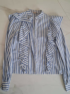 H and M Strippy Ruffle Blouse