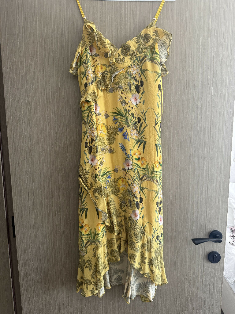 Yellow Floral Ted Baker Midi Dress