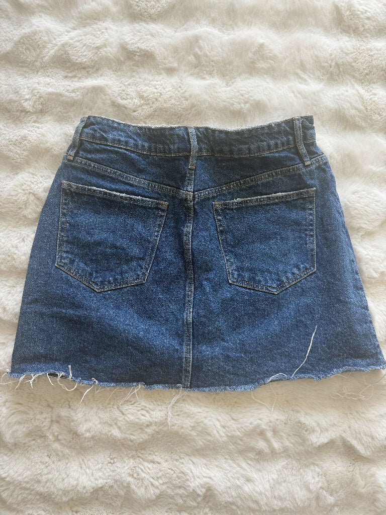 Zara Frayed Denim Skirt