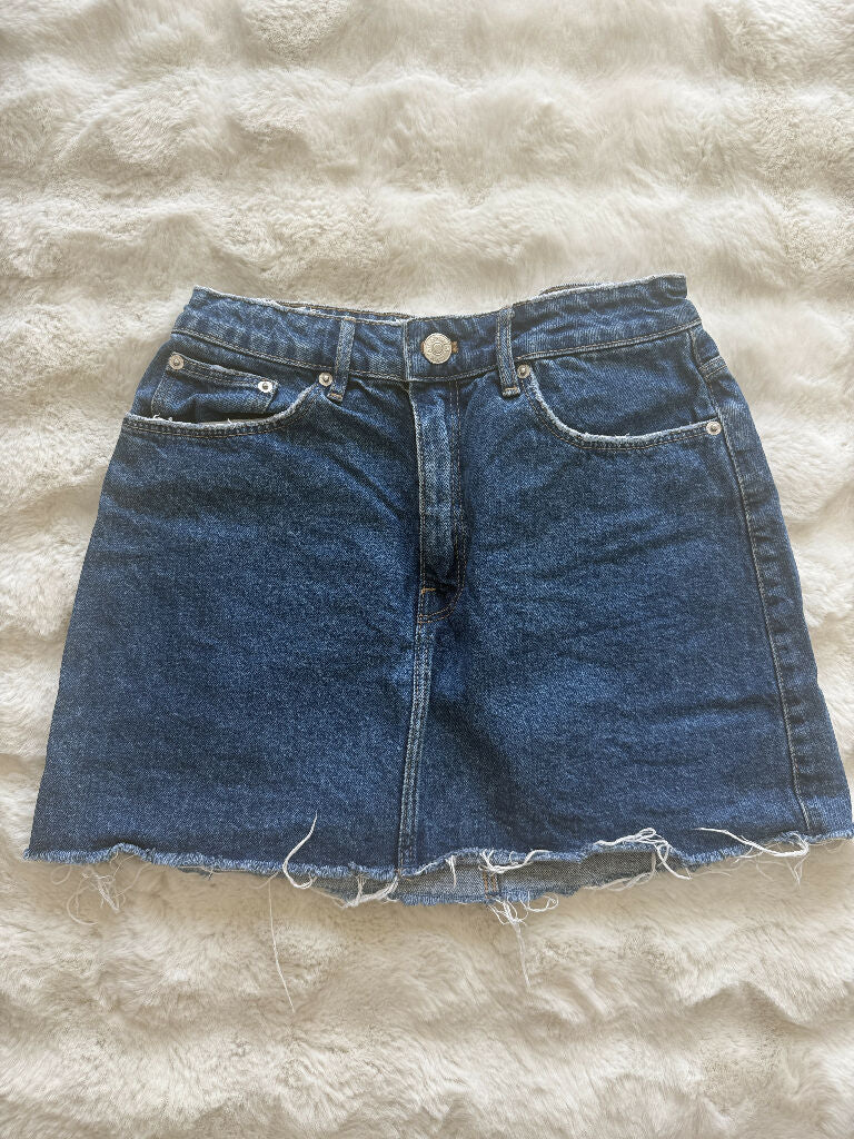 Zara Frayed Denim Skirt