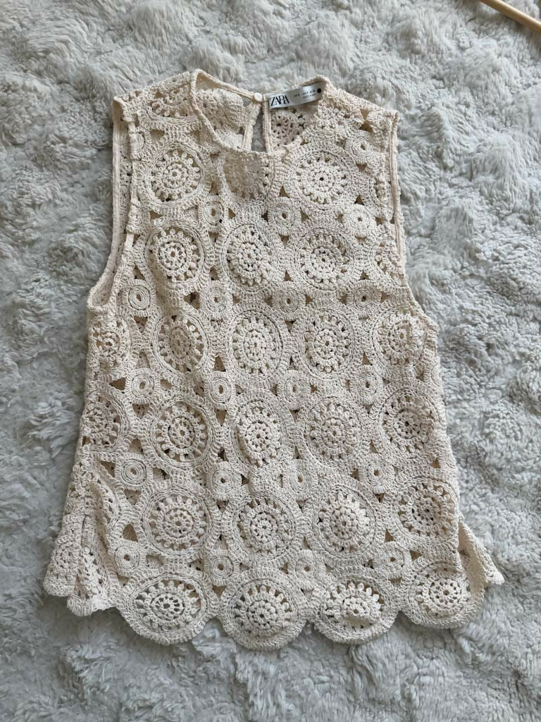 Zara Cream Crochet Top