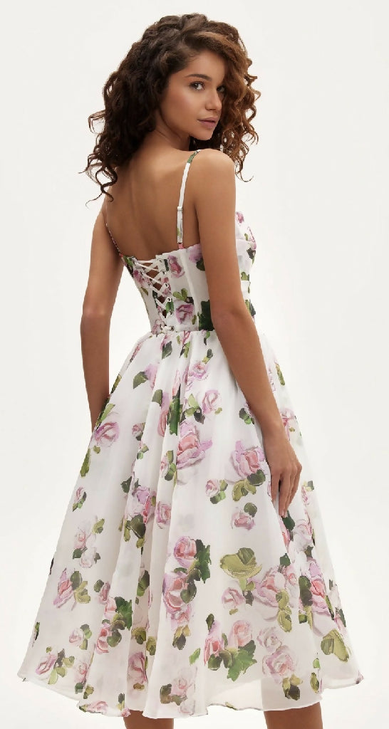 Milla Spagetti Strap Floral MIDI Dress