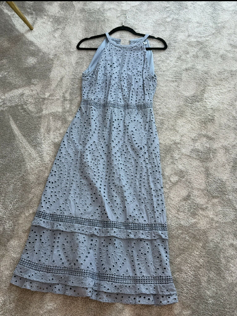 Oasis blue broderie classy dress size 8 to 10