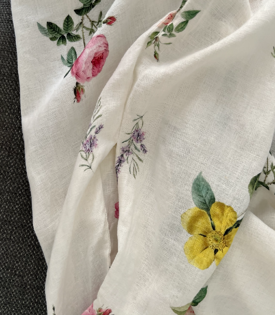 Floral Linen Knee Length Casual Dress