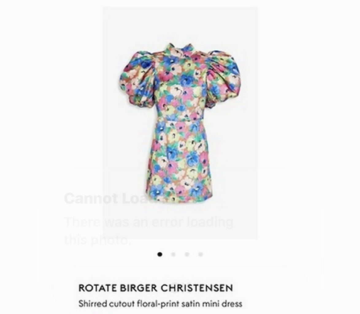 Rotate super glam floral party dress with puff sleeve Size S 8 to 10