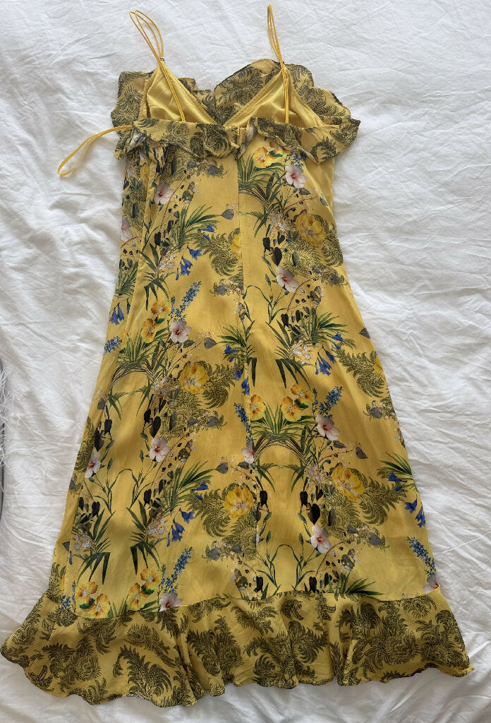 Yellow Floral Ted Baker Midi Dress