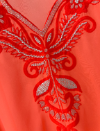 Matthew Williamson Orange Printed Embellished Tunic Top