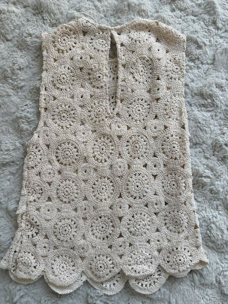 Zara Cream Crochet Top