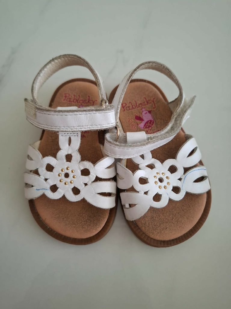 Pablosky white girls sandals