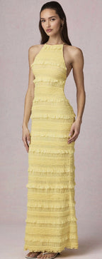 Oh Polly Tove Ruffled Backless Dress