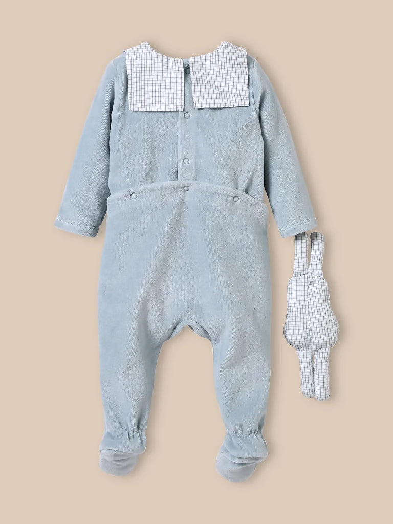 Cyrillus Baby velvet sleepsuit and cuddly toy size 1month