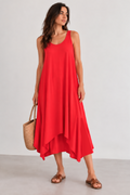 Join Clothes Red Sleeveless Dress - Lined Bodice